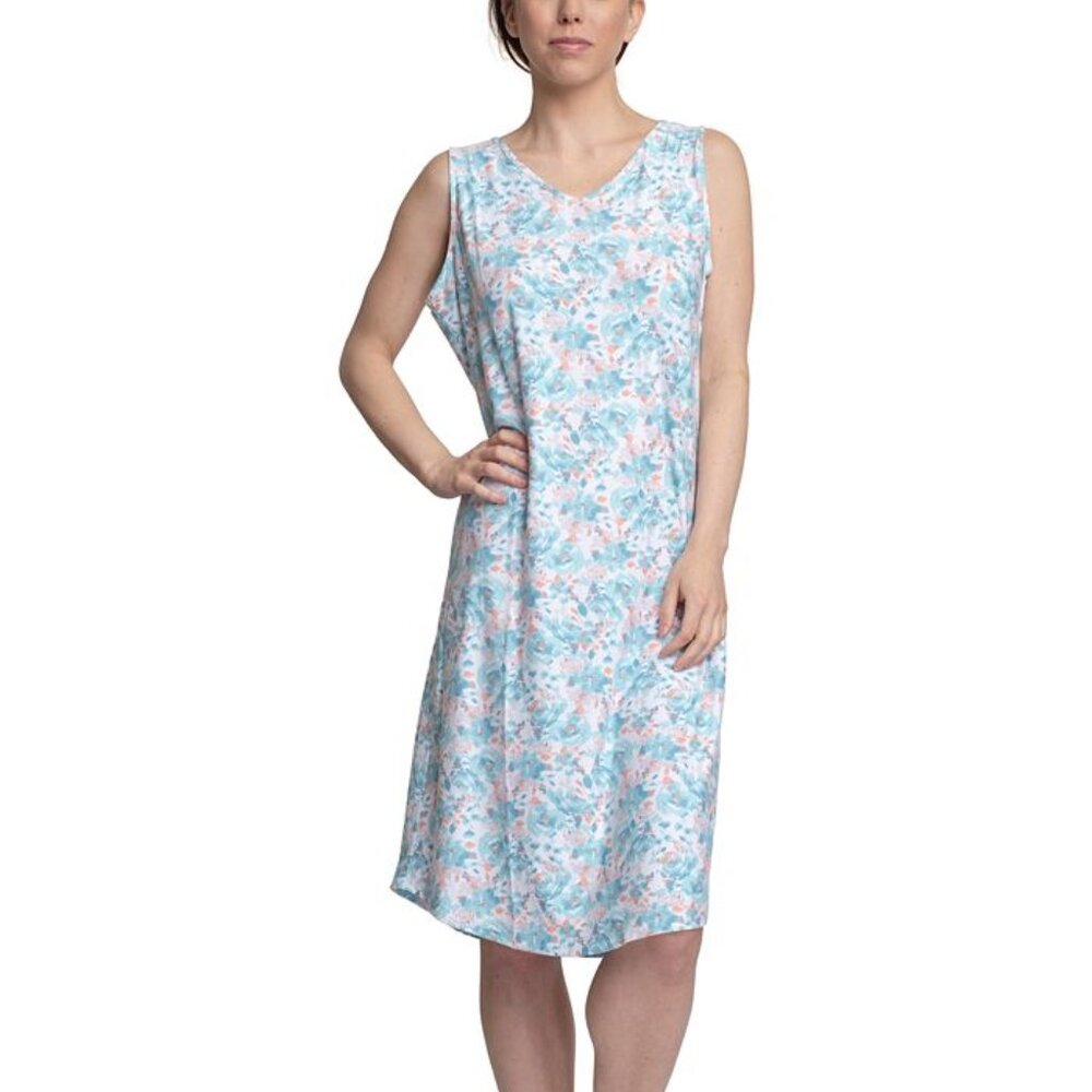 NWT WHITE ORCHID Dream Knit Printed Sleep Shirt Nightgown L